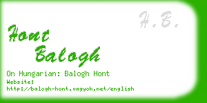 hont balogh business card